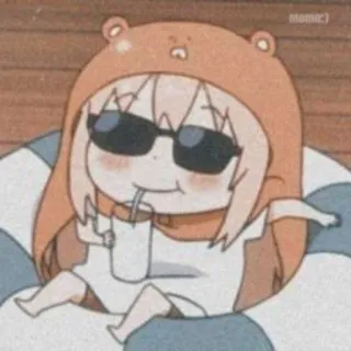 🥯 Anime, Kawaii, Fofo, Chibi, Urso, Bebida, Óculos de sol, Relaxante telegram sticker