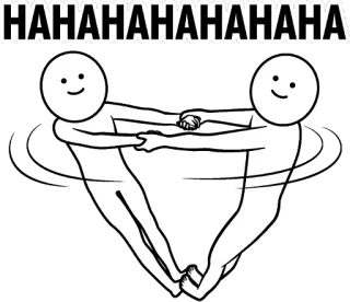 👫 HAHAHAHAHAHAHAHAHA stick figure, dancing, happy, joy, celebration telegram sticker