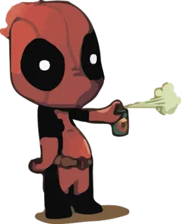 😕 Deadpool Deadpool, spray paint, marvel, superhero, comic book, character, cartoon telegram sticker