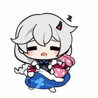✨ Chibi, dormindo, Anime, Desenho animado, fofo, kawaii telegram sticker