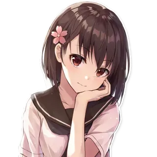 😒 Chica anime, Uniforme escolar, Linda, Flor, Morena, Dibujos animados, Manga, Personaje telegram sticker