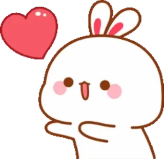 🐰 bunny, heart, cute, kawaii, love, happy, animal telegram sticker