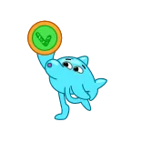 ✅ animal, dibujos animados, delfín, éxito, positivo, mascota whatsapp sticker