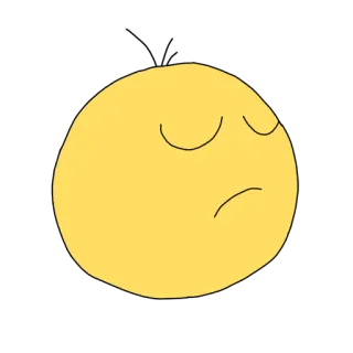 😒 emoji, triste, inexpressivo, amarelo, desenho animado whatsapp sticker