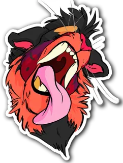 😴 leão, animal, rugido, adesivo, desenho animado, vida selvagem, gato telegram sticker