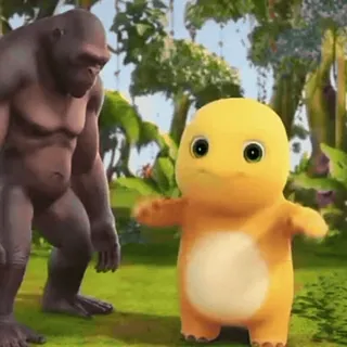 😵‍💫 cartoon, animal, gorilla, monster whatsapp sticker