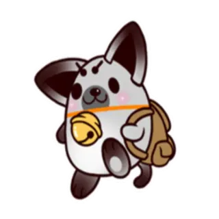 🎒 животное, собака, рюкзак, мультфильм, милый, каваий telegram sticker