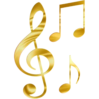 🎵 música, nota, clave de sol, ouro, musical telegram sticker