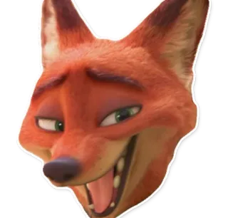 😆 Nick Wilde Zootopia zorro, animal, dibujos animados, animación, disney, zootopia, nick wilde, personaje telegram sticker