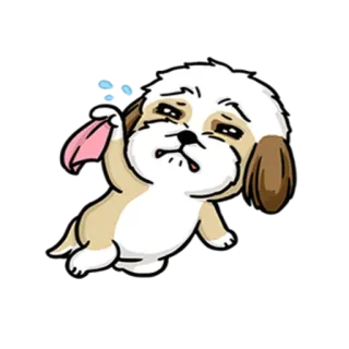 😢 hond, puppy, verdrietig, huilen, traan, cartoon, dier telegram sticker