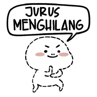 👻 JURUS
 MENGHILANG desaparecer, broma, desapareciendo, ilusión, lindo, dibujos animados telegram sticker