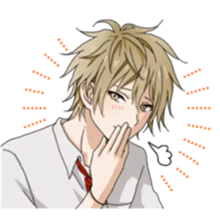😏 anime boy, blushing, anime, character, cute telegram sticker