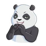 😈 panda, complot, machiavélique, sinistre, dessin animé, animal, ours whatsapp sticker