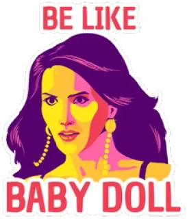 😚 BE LIKE BABY DOLL bambola, donna, ritratto, tipo, espressione, opera d'arte, faccia telegram sticker