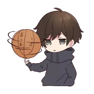 🎲 anime, basketball, cartoon, chibi, cute, ball telegram sticker