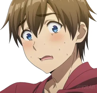 😰 anime, chocado, envergonhado, masculino, rosto, adesivo telegram sticker