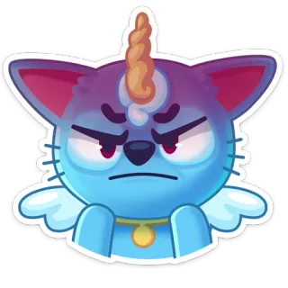 😠 猫, ユニコーン, 翼, 動物, かわいい, 漫画 telegram sticker