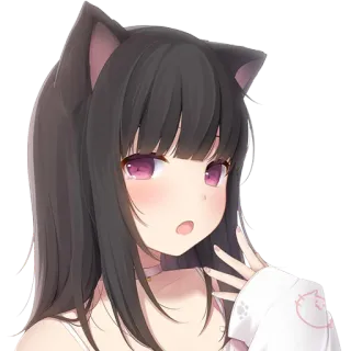 😴 Anime, Katzenmädchen, Kawaii, Süß, Manga, Digitale Kunst telegram sticker