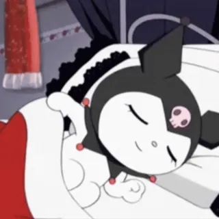 🕸 Kuromi Kuromi, Sanrio, Anime, Kreskówka, Śpiący telegram sticker