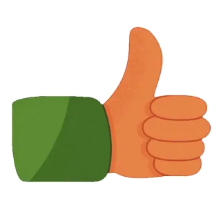 👍 Pollice in su, Mi piace, Approvazione, Positivo, Gesto della mano telegram sticker