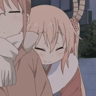 🐉 anime, cute, cartoon, hug, friendship telegram sticker