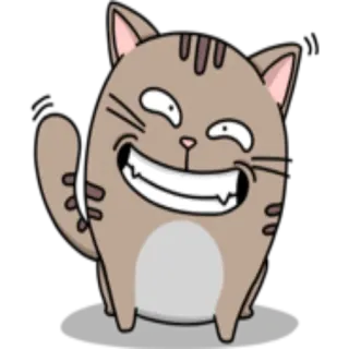 😁 gatto, animale, cartone animato, divertente, carino, adesivo whatsapp sticker