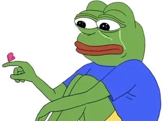 😭 Pepe the Frog Pepe, kikker, huilen, verdrietig, vlinder whatsapp sticker