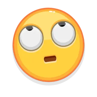 🙄 Emoji, Ausdruck, Gesicht, Gelb, Cartoon telegram sticker