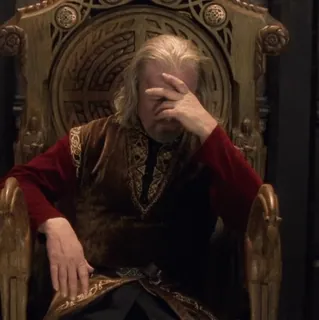 💍 Viserys Targaryen House of the Dragon Viserys Targaryen, House of the Dragon, Facepalm, Rei, Trono, Televisão, Série TV whatsapp sticker