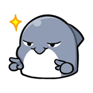 😌 돌고래, 만화, 동물, 반짝이, 귀여운, 웃긴 telegram sticker