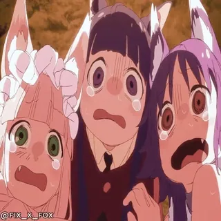 😱 @FIX_X_FOX Anime, Fuchs Mädchen, Überraschung, Cartoon, Kawaii, geschockt, süß whatsapp sticker