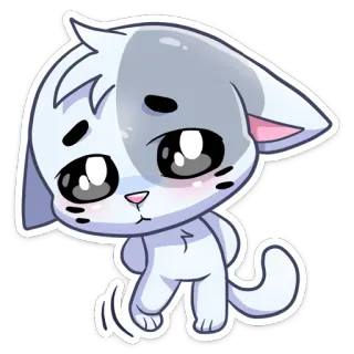 😔 gatto, animale, cartone animato, adesivo, carino telegram sticker