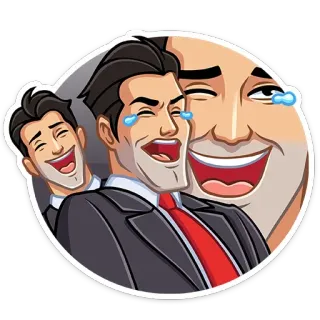 😂 rire, homme d'affaires, mème, drôle, joie, émotion whatsapp sticker