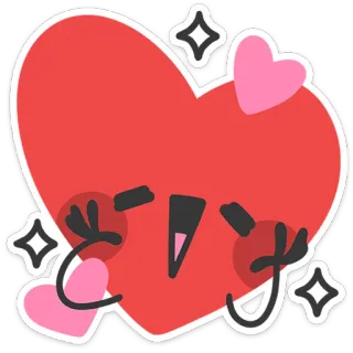 ❤️ cuore, cartone animato, amore, kawaii, carino, adesivo whatsapp sticker