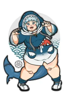 🤗 Gawr Gura Anime, Squalo, Gawr Gura, Vtuber, Hololive telegram sticker