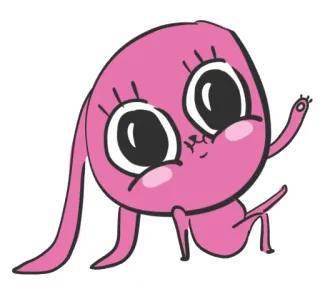 🙂 Desenho animado, Coelho, Rosa, Fofo, Animal telegram sticker