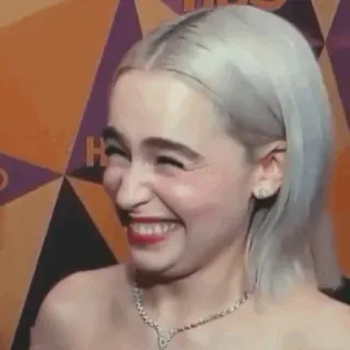 😂 Daenerys Targaryen Game of Thrones emilia clarke, actriz, sonrisa, feliz, cara, retrato, mujer whatsapp sticker