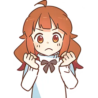 😟 애니메이션, 여자, 화난, 만화, 캐릭터, 귀여운 telegram sticker