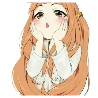 😯 animé, fille, mignon, kawaii, illustration telegram sticker