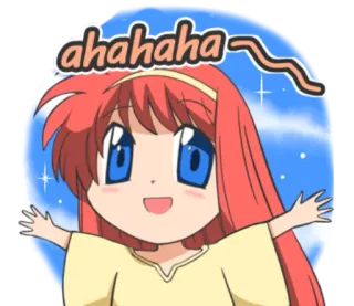🙋 ahahaha Anime, Manga, Fille, Joyeux, Mignon, Dessin animé, Gai telegram sticker