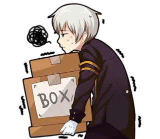 😤 BOX Anime, Menino, Caixa whatsapp sticker
