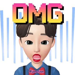😨 OMG omg, avatar, expresión, dibujos animados, 3d telegram sticker