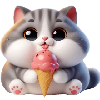 🍦 gato, gatito, helado, lindo, dulce, animal, mascota telegram sticker
