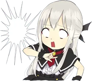 😱 Anime, Chibi, Kaget, Kartun, Gadis, Karakter telegram sticker