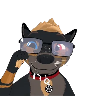 👊 anthropomorphe, chien, animal, lunettes, collier, poilu whatsapp sticker