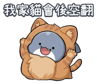 😺 我家貓會後空翻 cat, cartoon, cute, animal, funny, sticker telegram sticker