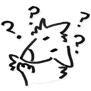 😕 собака, вопросительный знак, думающий, в замешательстве, каракули telegram sticker