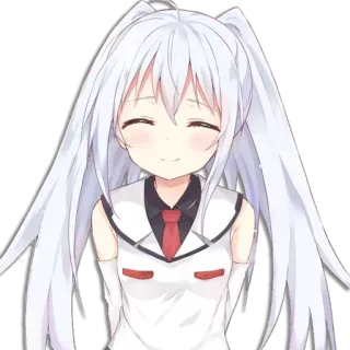 ☺️ Anime, Garota, Fofa, Kawaii, Cabelo Branco telegram sticker