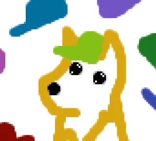 🐺 собака, животное, шляпа, мультфильм, стикер, милый, рисунок, питомец whatsapp sticker