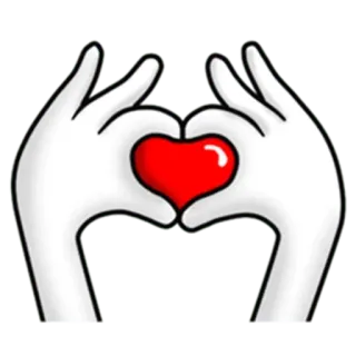 ❤️ corazón, amor, manos, afecto, símbolo telegram sticker